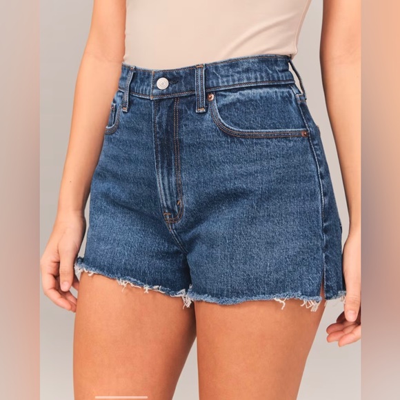 Abercrombie & Fitch Pants - NWOT Abercrombie Dark Denim Curve Love High Rise Mom Short